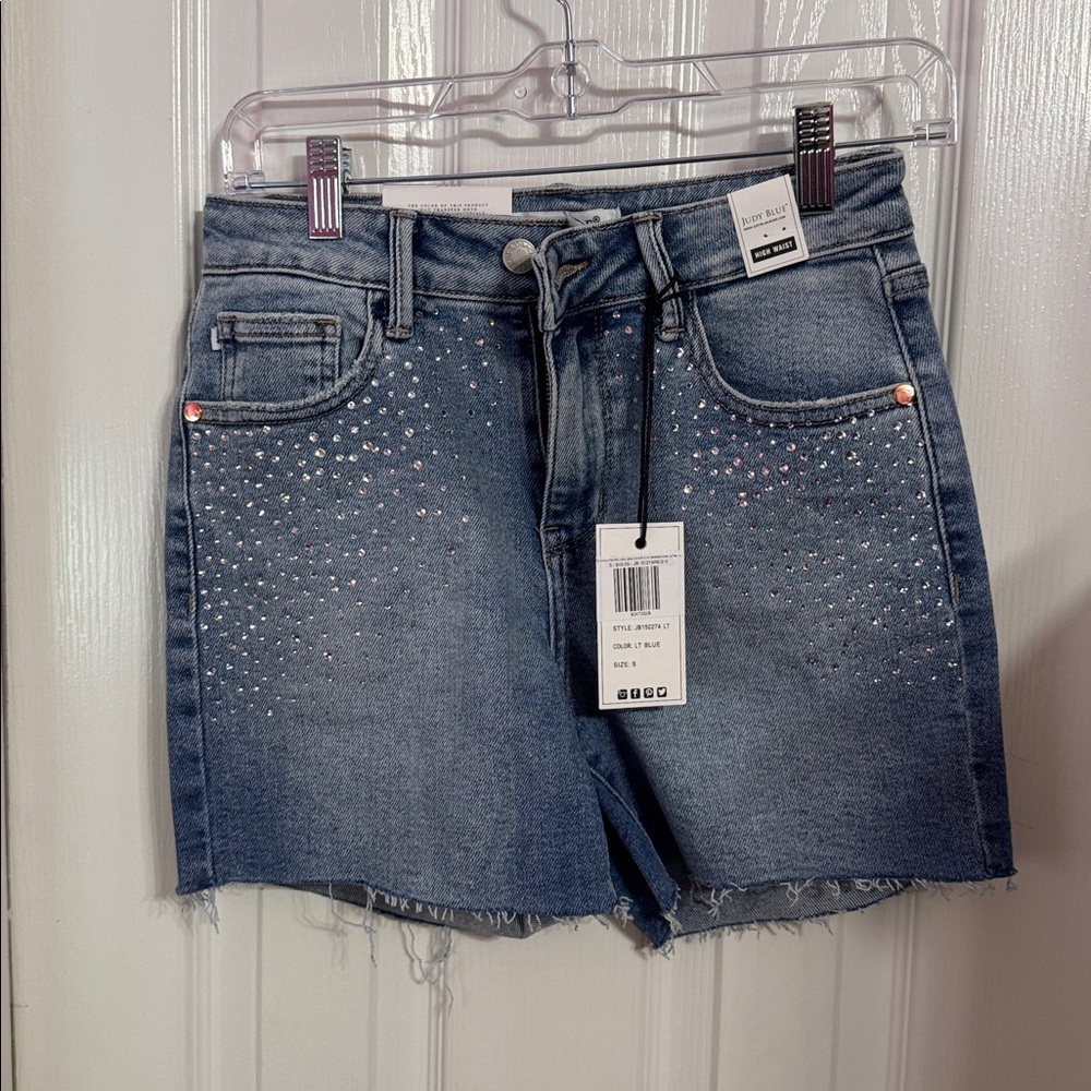 Judy Blue Rhinestone Embellished Denim Shorts